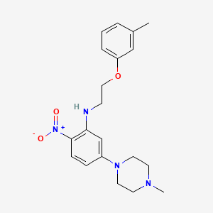 molecular formula C20H26N4O3 B4934072 N-[2-(3-methylphenoxy)ethyl]-5-(4-methyl-1-piperazinyl)-2-nitroaniline 