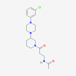 N-(3-{3-[4-(3-chlorophenyl)-1-piperazinyl]-1-piperidinyl}-3-oxopropyl)acetamide
