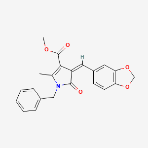 molecular formula C22H19NO5 B4934076 methyl 4-(1,3-benzodioxol-5-ylmethylene)-1-benzyl-2-methyl-5-oxo-4,5-dihydro-1H-pyrrole-3-carboxylate 