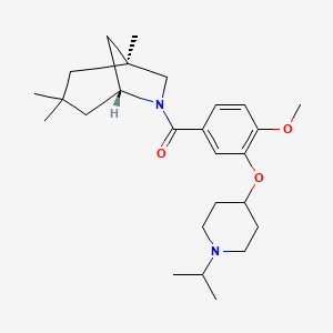molecular formula C26H40N2O3 B4934083 (1S*,5R*)-6-{3-[(1-isopropyl-4-piperidinyl)oxy]-4-methoxybenzoyl}-1,3,3-trimethyl-6-azabicyclo[3.2.1]octane 