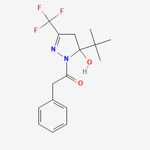 molecular formula C16H19F3N2O2 B4934091 5-tert-butyl-1-(phenylacetyl)-3-(trifluoromethyl)-4,5-dihydro-1H-pyrazol-5-ol 