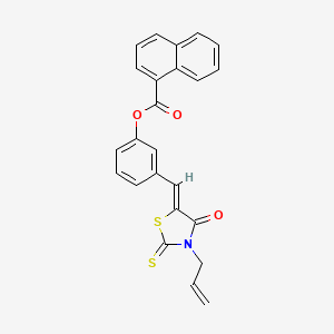molecular formula C24H17NO3S2 B4934111 3-[(3-allyl-4-oxo-2-thioxo-1,3-thiazolidin-5-ylidene)methyl]phenyl 1-naphthoate 