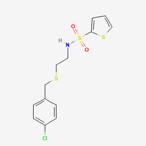 molecular formula C13H14ClNO2S3 B4934112 N-{2-[(4-chlorobenzyl)thio]ethyl}-2-thiophenesulfonamide 
