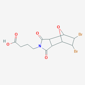 molecular formula C12H13Br2NO5 B493412 4-(5,6-Dibromo-1,3-dioxo-3a,4,5,6,7,7a-hexahydro-4,7-epoxyisoindol-2-yl)butanoic acid 