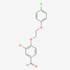 molecular formula C15H12BrClO3 B4934120 3-bromo-4-[2-(4-chlorophenoxy)ethoxy]benzaldehyde 