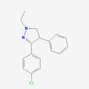 molecular formula C17H17ClN2 B493414 3-(4-chlorophenyl)-1-ethyl-4-phenyl-4,5-dihydro-1H-pyrazole 