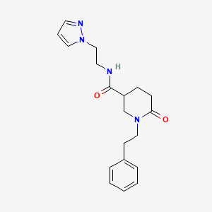 molecular formula C19H24N4O2 B4934144 6-oxo-1-(2-phenylethyl)-N-[2-(1H-pyrazol-1-yl)ethyl]-3-piperidinecarboxamide 
