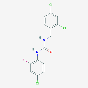 molecular formula C14H10Cl3FN2O B4934150 N-(4-chloro-2-fluorophenyl)-N'-(2,4-dichlorobenzyl)urea 