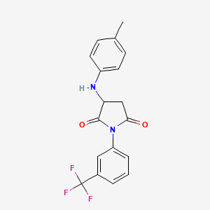 3-[(4-methylphenyl)amino]-1-[3-(trifluoromethyl)phenyl]-2,5-pyrrolidinedione