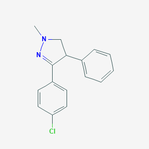 molecular formula C16H15ClN2 B493420 3-(4-chlorophenyl)-1-methyl-4-phenyl-4,5-dihydro-1H-pyrazole 