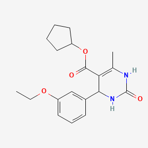 molecular formula C19H24N2O4 B4934217 cyclopentyl 4-(3-ethoxyphenyl)-6-methyl-2-oxo-1,2,3,4-tetrahydro-5-pyrimidinecarboxylate 