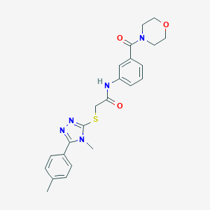2-{[4-methyl-5-(4-methylphenyl)-4H-1,2,4-triazol-3-yl]sulfanyl}-N-[3-(4-morpholinylcarbonyl)phenyl]acetamide