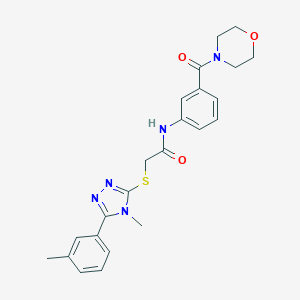 molecular formula C23H25N5O3S B493424 2-{[4-methyl-5-(3-methylphenyl)-4H-1,2,4-triazol-3-yl]sulfanyl}-N-[3-(4-morpholinylcarbonyl)phenyl]acetamide 