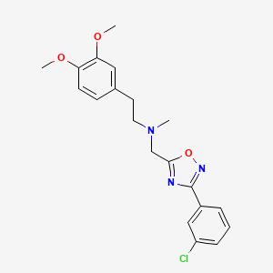molecular formula C20H22ClN3O3 B4934271 N-{[3-(3-chlorophenyl)-1,2,4-oxadiazol-5-yl]methyl}-2-(3,4-dimethoxyphenyl)-N-methylethanamine 