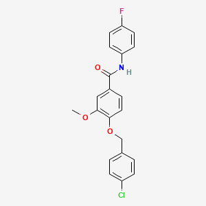 molecular formula C21H17ClFNO3 B4934275 4-[(4-chlorobenzyl)oxy]-N-(4-fluorophenyl)-3-methoxybenzamide 