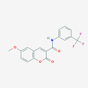 molecular formula C18H12F3NO4 B4934279 6-methoxy-2-oxo-N-[3-(trifluoromethyl)phenyl]-2H-chromene-3-carboxamide 