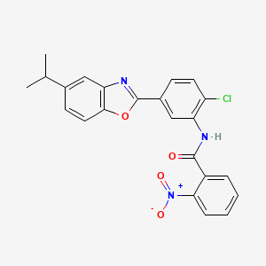 molecular formula C23H18ClN3O4 B4934354 N-[2-chloro-5-(5-isopropyl-1,3-benzoxazol-2-yl)phenyl]-2-nitrobenzamide 