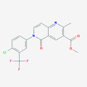 methyl 6-[4-chloro-3-(trifluoromethyl)phenyl]-2-methyl-5-oxo-5,6-dihydro-1,6-naphthyridine-3-carboxylate