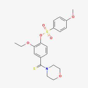 molecular formula C20H23NO6S2 B4934371 2-ethoxy-4-(4-morpholinylcarbonothioyl)phenyl 4-methoxybenzenesulfonate 