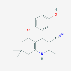 molecular formula C19H20N2O2 B4934378 4-(3-hydroxyphenyl)-2,7,7-trimethyl-5-oxo-1,4,5,6,7,8-hexahydro-3-quinolinecarbonitrile 