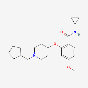 molecular formula C22H32N2O3 B4934380 2-{[1-(cyclopentylmethyl)-4-piperidinyl]oxy}-N-cyclopropyl-4-methoxybenzamide 