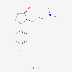 molecular formula C14H20ClFN2OS B4934385 3-[3-(dimethylamino)propyl]-2-(4-fluorophenyl)-1,3-thiazolidin-4-one hydrochloride 