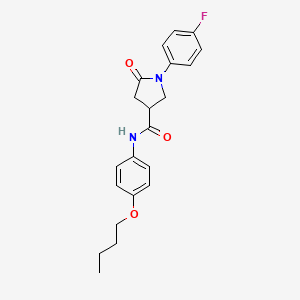 molecular formula C21H23FN2O3 B4934397 N-(4-butoxyphenyl)-1-(4-fluorophenyl)-5-oxo-3-pyrrolidinecarboxamide 