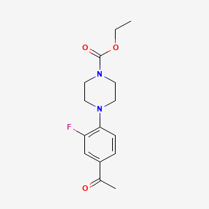 molecular formula C15H19FN2O3 B4934403 ethyl 4-(4-acetyl-2-fluorophenyl)-1-piperazinecarboxylate 