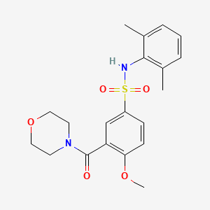 molecular formula C20H24N2O5S B4934407 N-(2,6-dimethylphenyl)-4-methoxy-3-(morpholin-4-ylcarbonyl)benzenesulfonamide 