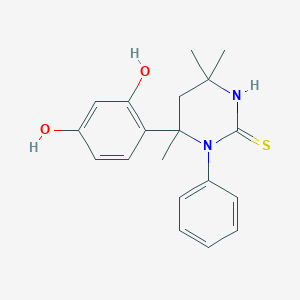 molecular formula C19H22N2O2S B4934429 6-(2,4-dihydroxyphenyl)-4,4,6-trimethyl-1-phenyltetrahydro-2(1H)-pyrimidinethione 