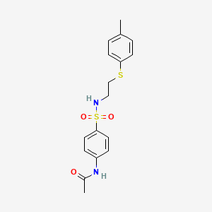 molecular formula C17H20N2O3S2 B4934438 N-{4-[({2-[(4-methylphenyl)thio]ethyl}amino)sulfonyl]phenyl}acetamide 