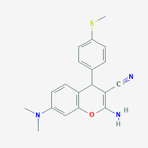 molecular formula C19H19N3OS B4934440 2-amino-7-(dimethylamino)-4-[4-(methylthio)phenyl]-4H-chromene-3-carbonitrile 