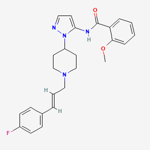 molecular formula C25H27FN4O2 B4934443 N-(1-{1-[(2E)-3-(4-fluorophenyl)-2-propen-1-yl]-4-piperidinyl}-1H-pyrazol-5-yl)-2-methoxybenzamide 