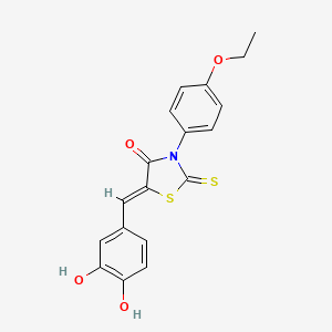 molecular formula C18H15NO4S2 B4934448 5-(3,4-dihydroxybenzylidene)-3-(4-ethoxyphenyl)-2-thioxo-1,3-thiazolidin-4-one 