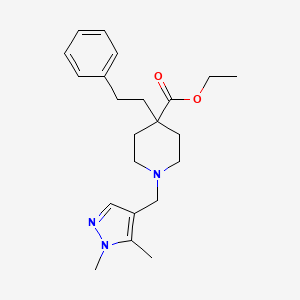 molecular formula C22H31N3O2 B4934467 ethyl 1-[(1,5-dimethyl-1H-pyrazol-4-yl)methyl]-4-(2-phenylethyl)-4-piperidinecarboxylate 