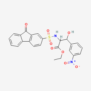 molecular formula C24H20N2O8S B4934469 ethyl beta-hydroxy-3-nitro-N-[(9-oxo-9H-fluoren-2-yl)sulfonyl]phenylalaninate 