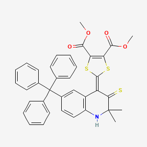 molecular formula C37H31NO4S3 B4934481 dimethyl 2-(2,2-dimethyl-3-thioxo-6-trityl-2,3-dihydro-4(1H)-quinolinylidene)-1,3-dithiole-4,5-dicarboxylate 