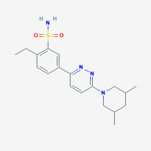 molecular formula C19H26N4O2S B4934500 5-[6-(3,5-dimethyl-1-piperidinyl)-3-pyridazinyl]-2-ethylbenzenesulfonamide 