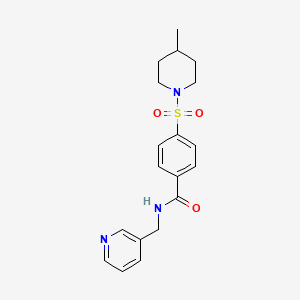 molecular formula C19H23N3O3S B4934547 4-[(4-methyl-1-piperidinyl)sulfonyl]-N-(3-pyridinylmethyl)benzamide 