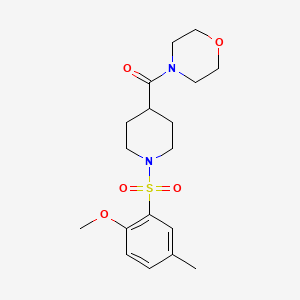 molecular formula C18H26N2O5S B4934551 4-({1-[(2-methoxy-5-methylphenyl)sulfonyl]-4-piperidinyl}carbonyl)morpholine 