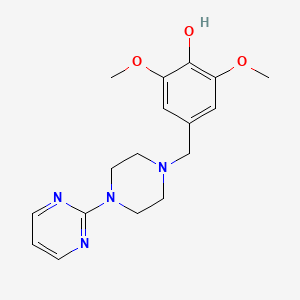 molecular formula C17H22N4O3 B4934554 2,6-dimethoxy-4-{[4-(2-pyrimidinyl)-1-piperazinyl]methyl}phenol 