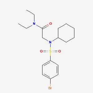 molecular formula C18H27BrN2O3S B4934558 N~2~-[(4-bromophenyl)sulfonyl]-N~2~-cyclohexyl-N~1~,N~1~-diethylglycinamide 