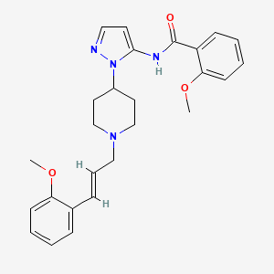 molecular formula C26H30N4O3 B4934572 2-methoxy-N-(1-{1-[(2E)-3-(2-methoxyphenyl)-2-propen-1-yl]-4-piperidinyl}-1H-pyrazol-5-yl)benzamide 