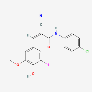 molecular formula C17H12ClIN2O3 B4934597 N-(4-chlorophenyl)-2-cyano-3-(4-hydroxy-3-iodo-5-methoxyphenyl)acrylamide 