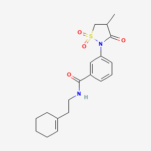 molecular formula C19H24N2O4S B4934603 N-[2-(1-cyclohexen-1-yl)ethyl]-3-(4-methyl-1,1-dioxido-3-oxo-2-isothiazolidinyl)benzamide 