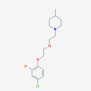 molecular formula C16H23BrClNO2 B4934609 1-{2-[2-(2-bromo-4-chlorophenoxy)ethoxy]ethyl}-4-methylpiperidine 