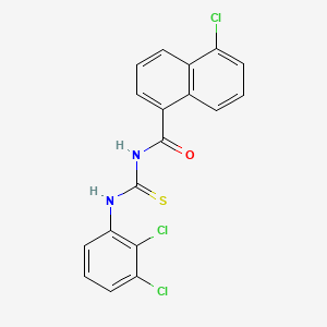 molecular formula C18H11Cl3N2OS B4934618 5-chloro-N-{[(2,3-dichlorophenyl)amino]carbonothioyl}-1-naphthamide 