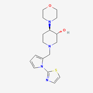 molecular formula C17H24N4O2S B4934625 (3R*,4R*)-4-(4-morpholinyl)-1-{[1-(1,3-thiazol-2-yl)-1H-pyrrol-2-yl]methyl}-3-piperidinol 