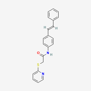 N-[4-(2-phenylvinyl)phenyl]-2-(2-pyridinylthio)acetamide
