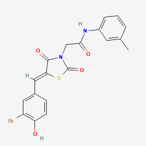 molecular formula C19H15BrN2O4S B4934643 2-[5-(3-bromo-4-hydroxybenzylidene)-2,4-dioxo-1,3-thiazolidin-3-yl]-N-(3-methylphenyl)acetamide 